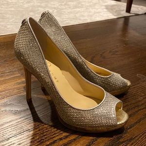 Ivanka sparkle peep toe heels